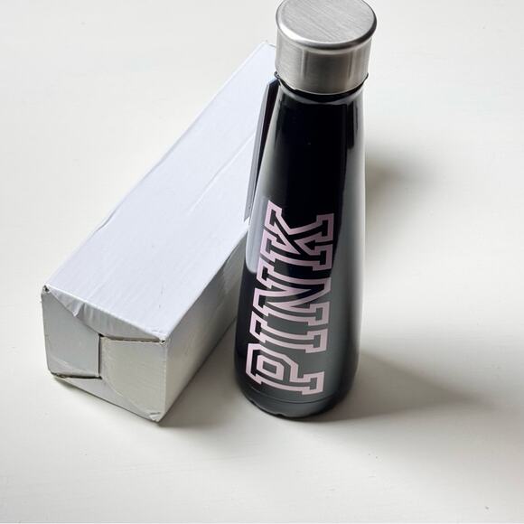 PINK Victoria’s Secret Black and Pink Insulated  Swell Water Bottle New in Box - Picture 1 of 7
